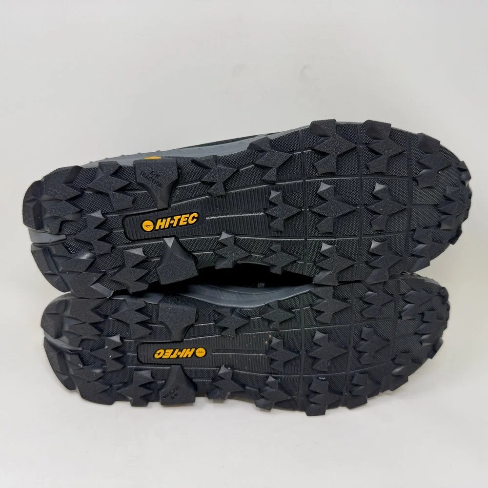 Hi-Tec Mauna Hiker WP Mens Sz 11 Waterproof Hiking Shoes Black Grey Yellow